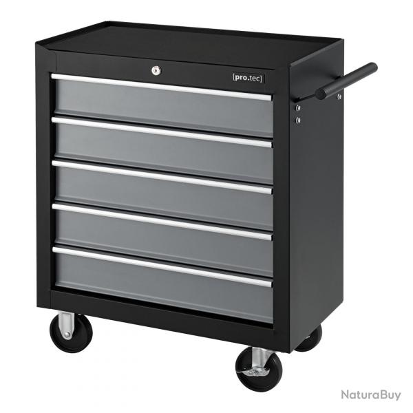 Chariot d'atelier pour outils à 5 tiroirs 69 x 33 x 77,5 cm noir argenté 03_0008271