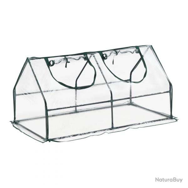 Châssis de jardin à 2 fenêtres en acier et PVC 120 x 60 x 60 cm 03_0008267