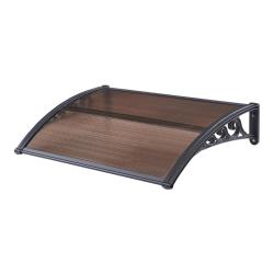 Auvent de porte d'entrée design marquise d'accueil résistante aux intempéries 100 x 60 cm noir marr