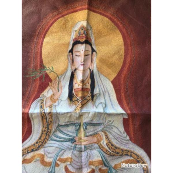 Grande tenture toile - desse Guan yin bouddhisme