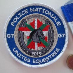 écusson collection police G7 Biarritz 2019 insigne tissu