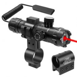 POINTEUR LASER TACTIQUE AVEC SWITCH DÉPORTÉ + 2 MONTAGES (8 ET PICATINNY 20MM)
