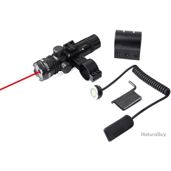POINTEUR LASER TACTIQUE AVEC SWITCH DPORT + 2 MONTAGES (RAIL 20MM ET 8) - LIVRAISON GRATUITE