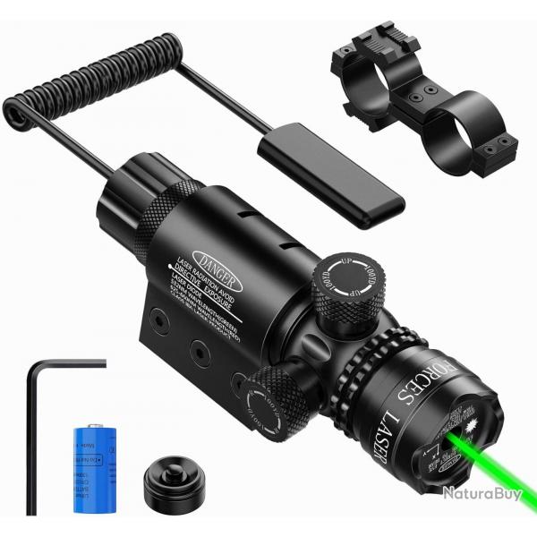 POINTEUR LASER TACTIQUE AVEC SWITCH DPORT + 2 MONTAGES (EN 8 ET RAIL 20MM)