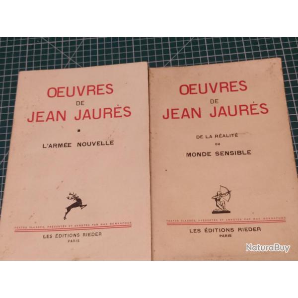 JEAN JAURES, 2 LIVRES DONT L'ARMEE NOUVELLE, EDITIONS RIEDER