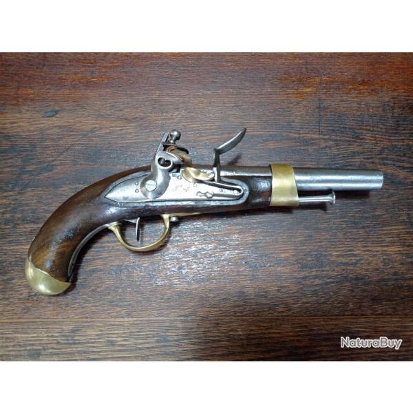 Pistolet de cavalerie ou d'aron  silex - an 13 ou an XIII - Tulle 1813 - BE