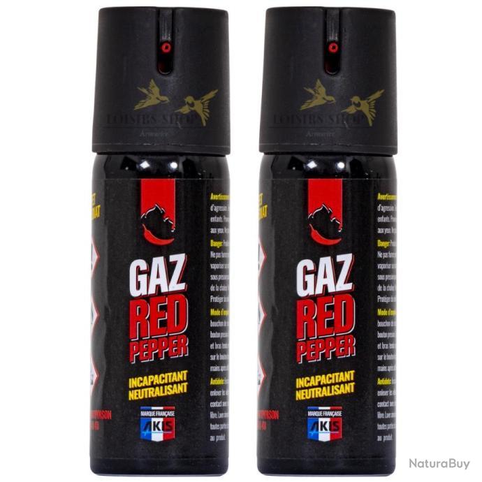 Bombe gaz lacrymogène + poivre rouge + OC auto-défense RED PEPPER