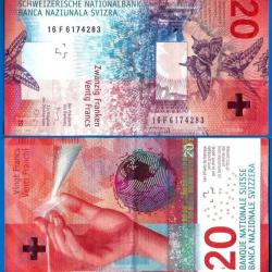 Suisse 20 Francs 2016 Billet Franc Vertical Franc Europe Centrale
