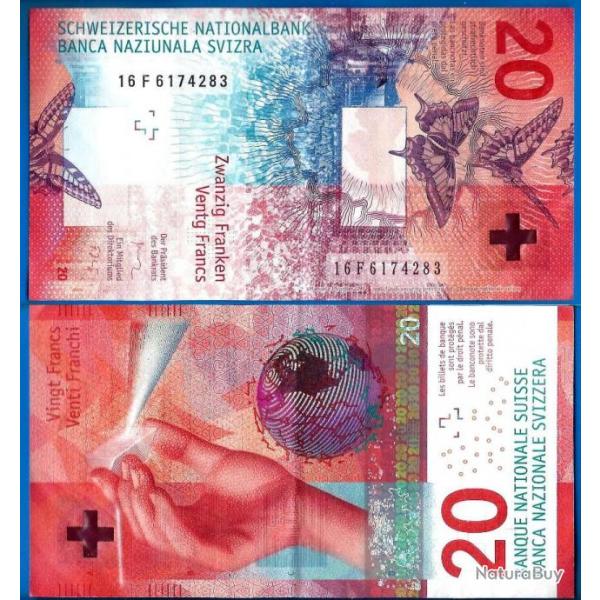 Suisse 20 Francs 2016 Billet Franc Vertical Franc Europe Centrale