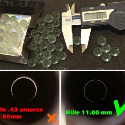 Pour umarex t4e cal 43 : 50 Billes en verre 11mm. Plus de puissance et de précision.