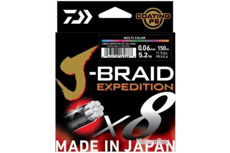 Tresse Daiwa J-Braid x8 Verte 3000m (Tresse pour Pêche - Daiwa)