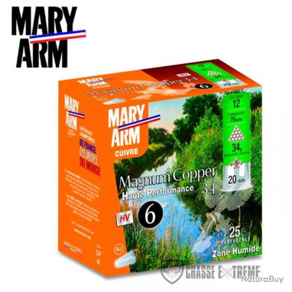 25 Cartouche MARY ARM Magnum Copper 34g Cal 12/70 Pb 4