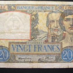 France billet de 20 francs (science et travail) du 20-2-1941