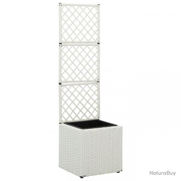 Lit surlev treillis 1 pot 30x30x107 cm Rsine tresse Blanc