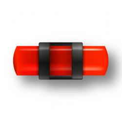 GUIDON FLUO ROUGE AJOURE M2.6 D4 L12.5