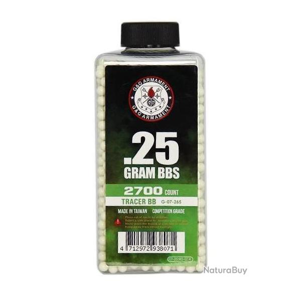 BILLES 0.25G TRACANTES VERTES EN BOUTEILLE DE 2700
