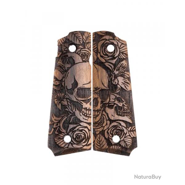 PLAQUETTES BOIS PT1911 SKULL