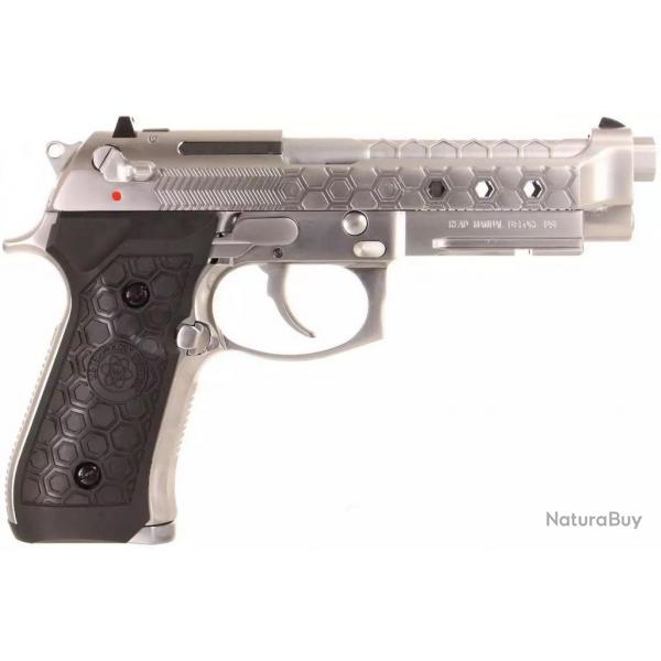 PISTOLET 6MM GAZ M9A1 HEX CUT GEN 2SILVER