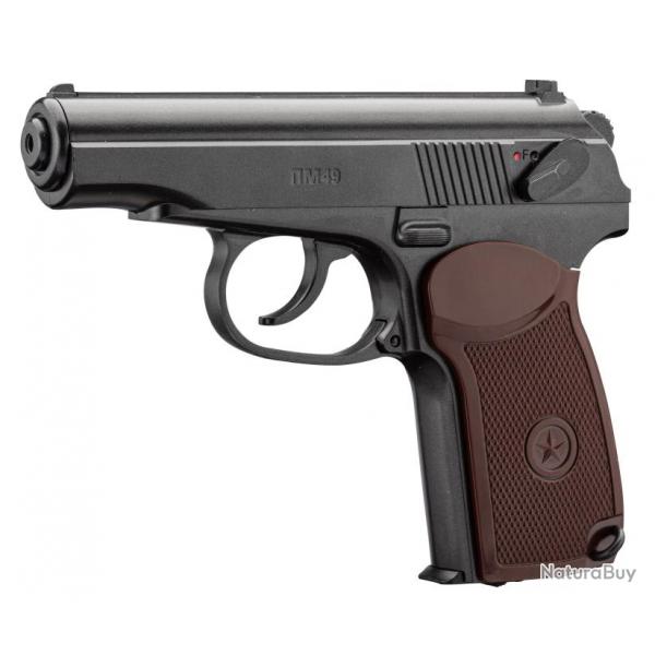 Pistolet CO2 culasse fixe BORNER PM49 Makarov Cal. 4.5mm BB's-Chargeur