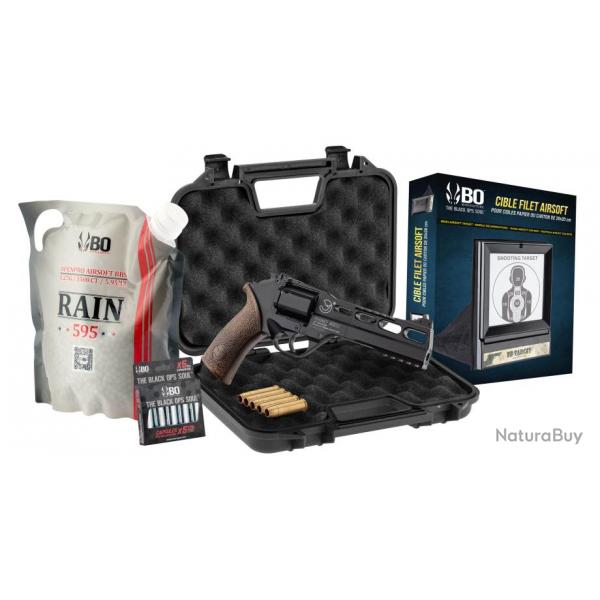 Pack Airsoft revolver CO2 CHIAPPA RHINO 60DS + Co2 + billes + cible + mallette-PACK RHINO 60DS NOIR 