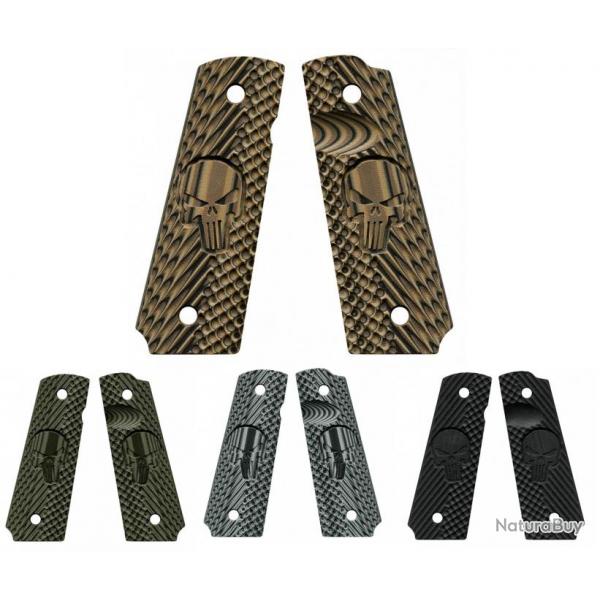 Plaquettes pour 1911 VZ GRIPS CK OPERATOR II - Edition THE PUNISHER-DIRTY OLIVE