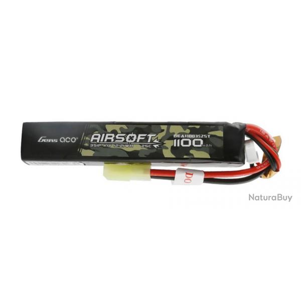 Batterie airsoft Gen Ace Lipo 11.1 V 25C 3S1P 1100mAh-11.1v 1000 mAh T Plug