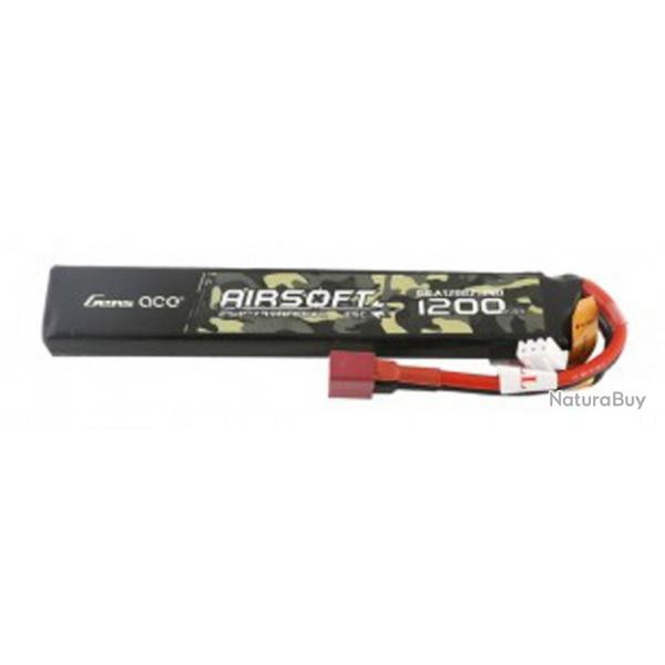 Batterie Lipo 2S 7.4V 1200mAh 25C 1 stick Genspow-7.4V 1200mAh 25C 1 lment T Plug