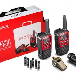 Kit d'urgence Midland EK30-RADIO MIDLAND KIT URGENCE 2xXT30 ROUGE+LAMPE+SIFFLET+BOUSSOLE