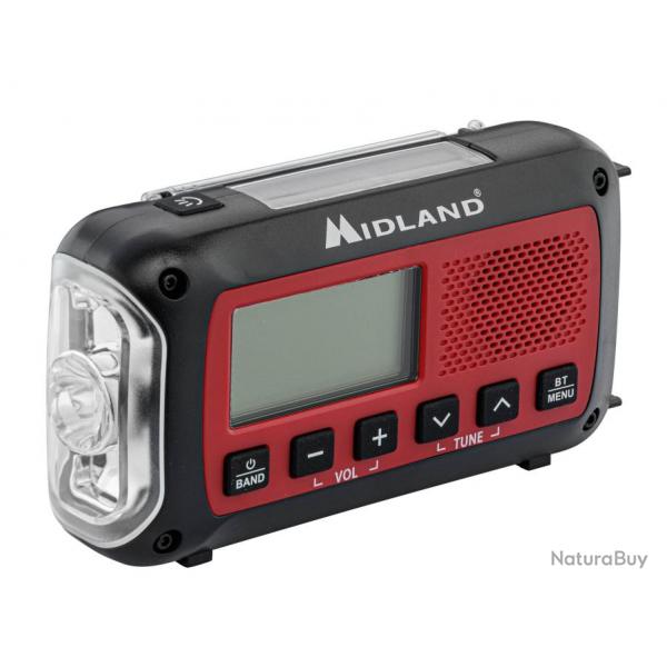 Radio Urgence Midland modle ER250BT rouge avec technologie Bluetooth-Radio urgence Midland ER250BT