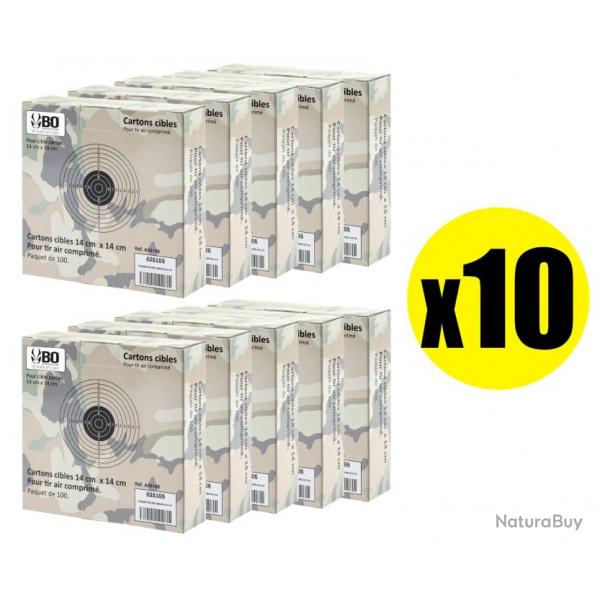 Pack Cibles cartonnes 14 x 14 cm Shoot Again (x10)-Pack 100 cibles Blanches avec centre noir