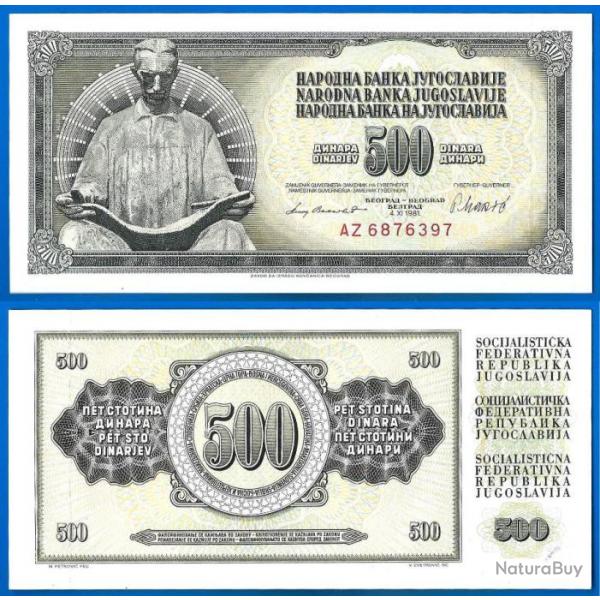Yougoslavie 500 Dinars 1981 Neuf Billet Dinara