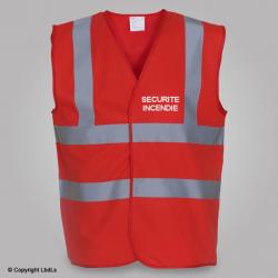 Gilet haute visibilité rouge sécurité incendie ROUGE
