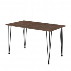 Table de salle à manger cuisine salon pour 4 personnes plateau MDF pieds acier épingle à cheveux 12