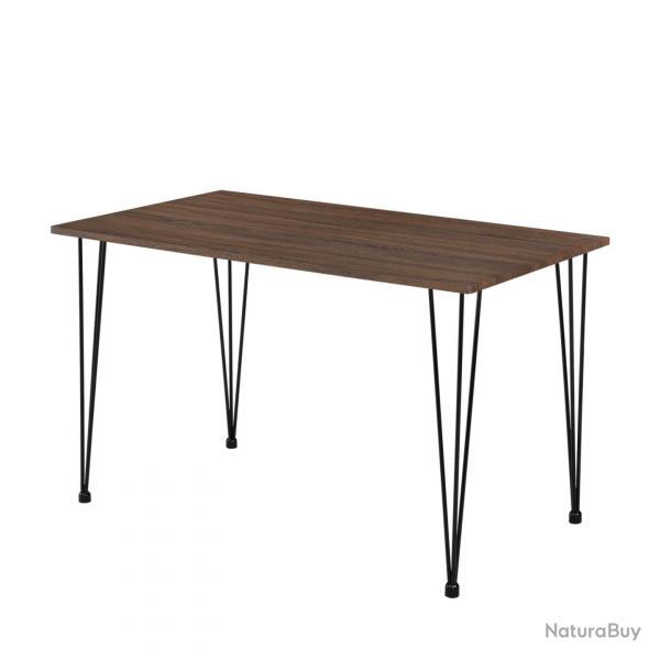 Table de salle  manger cuisine salon pour 4 personnes plateau MDF pieds acier pingle  cheveux 12