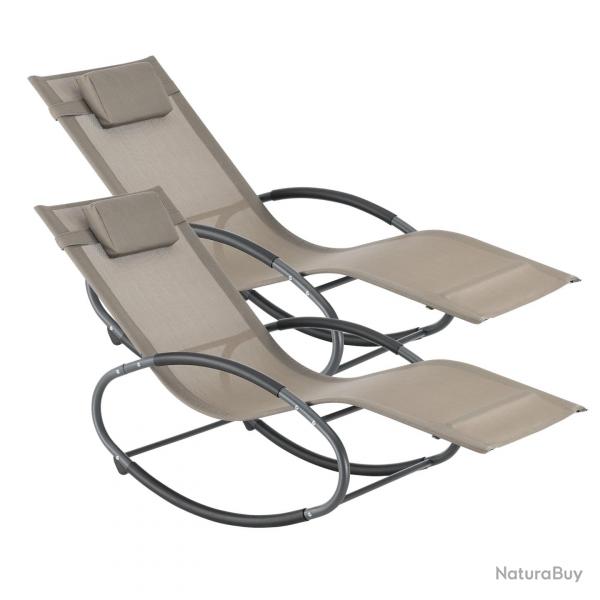 Lot de 2 bains de soleil  bascule almaluez acier textile beige 03_0006423