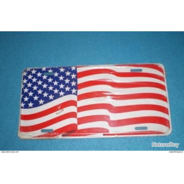 Plaque voiture drapeau U.S. !