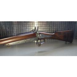Magnifique fusil de luxe 16 à broche entièrement gravé main et canon damas marron excellent état