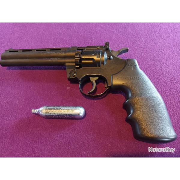Revolver CROSMAN 357 6 pouces barillet 10 coups en diabolos 4.5mm  CO2 12g canon basculant