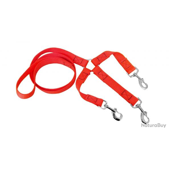 LAISSE POLYPROPYLENE EN 120 + TRIPLEUR ORANGE
