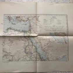 1896 carte géographique Armée AFRIQUE II Mer Rouge Egypte Lybie Arabie Perse Asie Mineure, 1/8000000