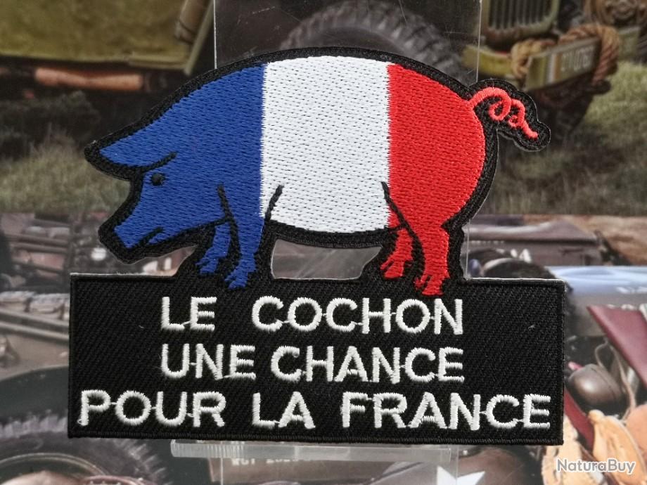 Le cochon une chance pour la France - Hauteur : 70 mm Largeur : 85 mm à  coudre ou à thermocoller