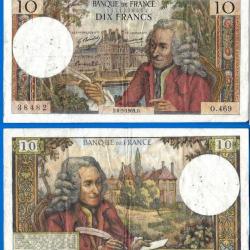 France 10 Francs 1969 6 Mars Billet Voltaire Franc