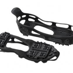 SURCHAUSSURES / BOOT / OVERSHOE EN CAOUTCHOUC THERMOPLASTIQUE NOIR AVEC CRAMPONS SPIKES MILTEC