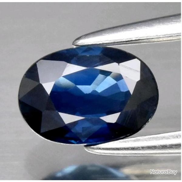 Saphir naturel bleu, 0.65 carats, VS, Australie (chauffe traditionnelle uniquement)