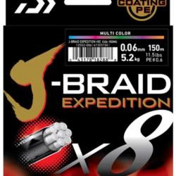 J-Braid Exp X8 300 M Multicolor Tresse Daiwa 16/100   10.0 kg