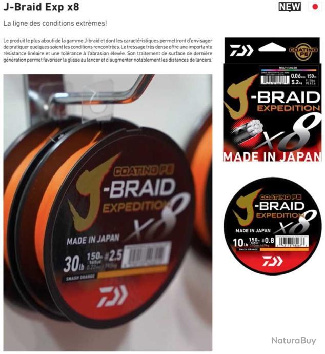 Daiwa J BRAID X 8 28/100 1500 M MULTICOLORE