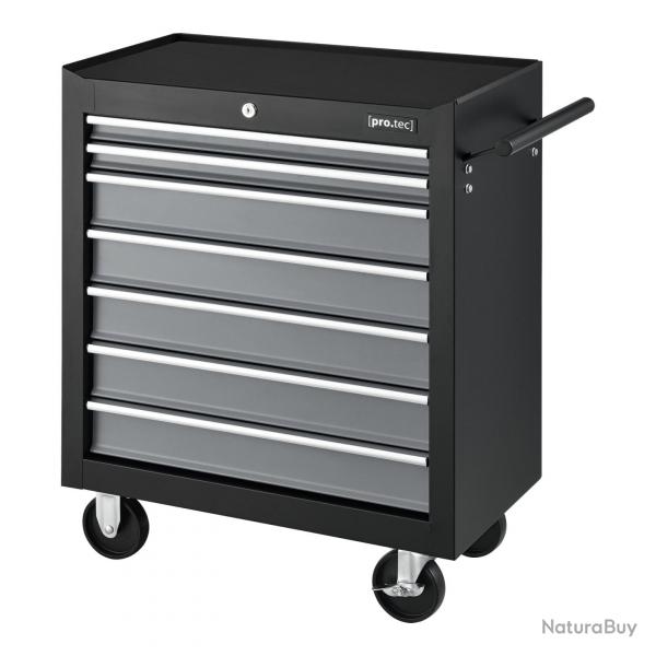 Chariot d'atelier pour outils à 7 tiroirs 69 x 33 x 77,5 cm noir argenté 03_0008272