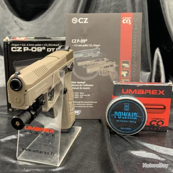 Pack laser-prt  tirer PISTOLET "CZ P-09" FDE CO2 4.5 -PLOMBS