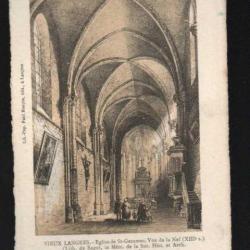 vieux langres église de st-géosme vue de la nef carte postale ancienne