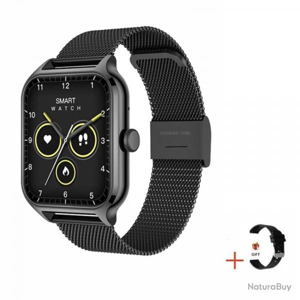 Montre Connectee pour Android iPhone Bluetooth 5.0, Couleur: Noir Black